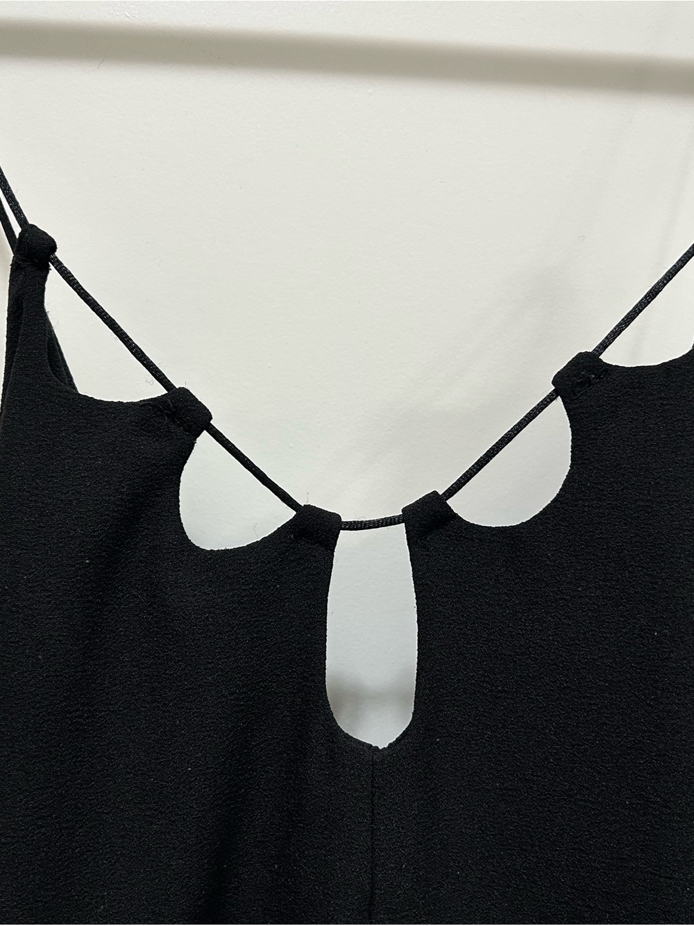 Elliatt Elegant Floor Length Black Dress with Decorative Cutouts Thin Straps